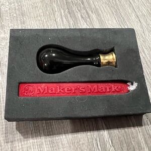 Maker's Mark Wax Seal Stamp Set - Black Handle with Red Wax
